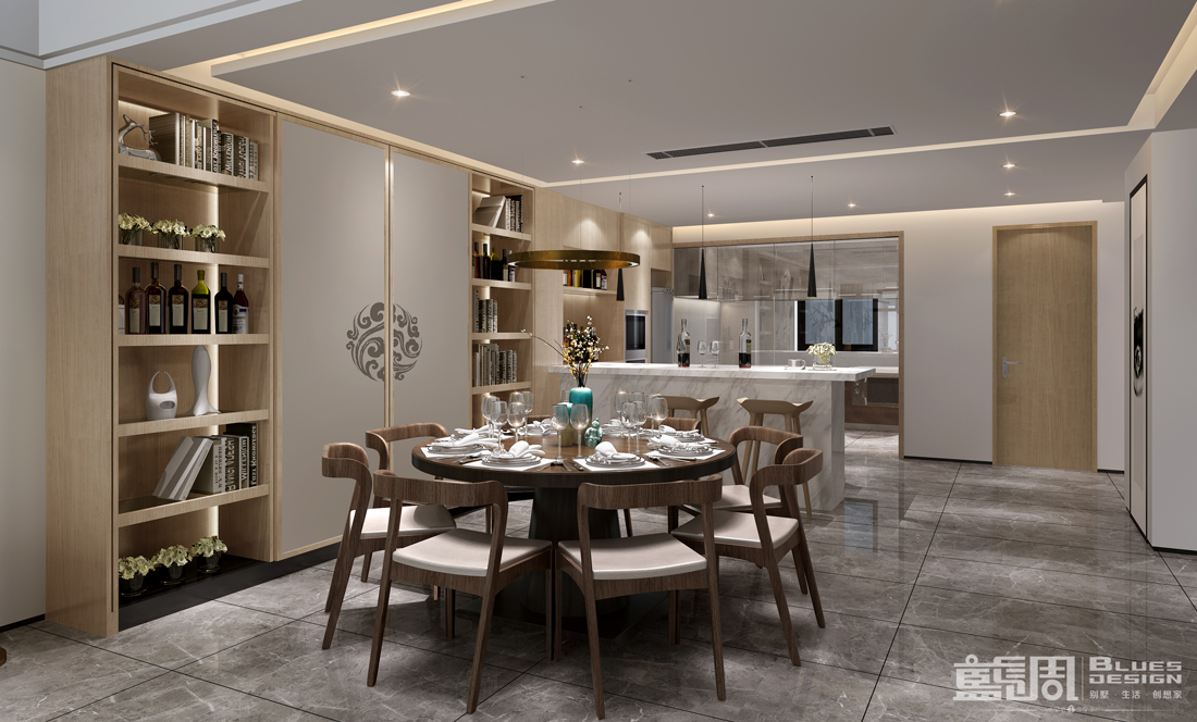 水映山岸公館別墅裝修設(shè)計(jì):餐廳